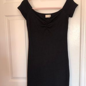 Aritzia black bardot style dress